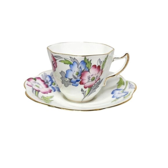 Vintage Rosina Bone China Tea Cup & Saucer Set With Floral Design 4919 - Picture 1 of 6
